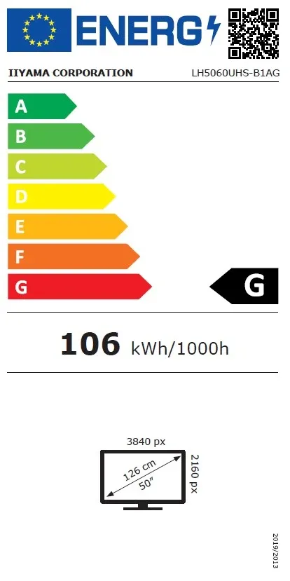 iiyama Digitalni ekran 50" Iiyama LH5060UHS-B1AG IPS 3840x2160/Android 11/60Hz/8ms/HDMI Slika 2