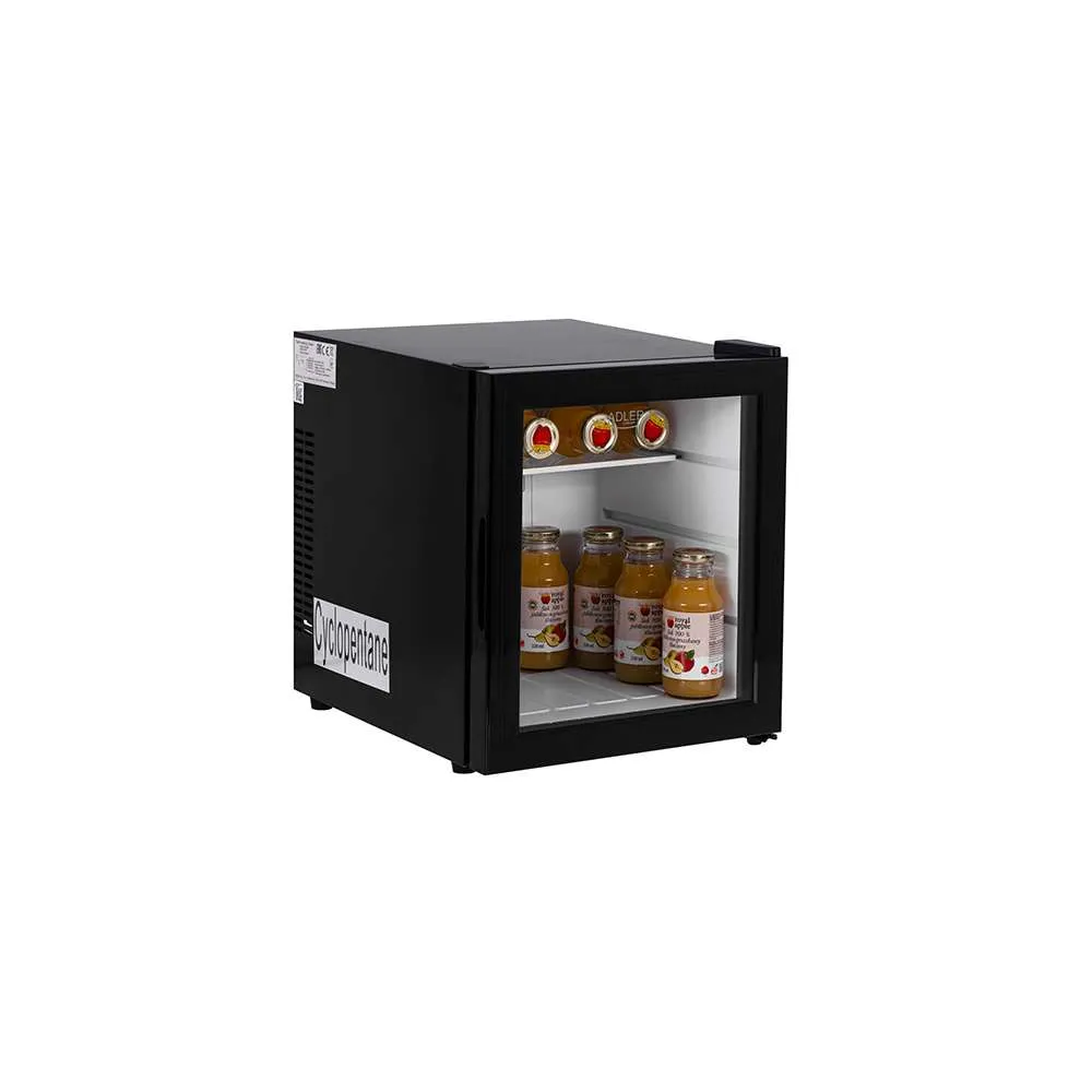 ADLER AD8088 MINI FRIŽIDER SA STAKLENIM VRATIMA 38X47X45CM 28L CRNI Slika 1