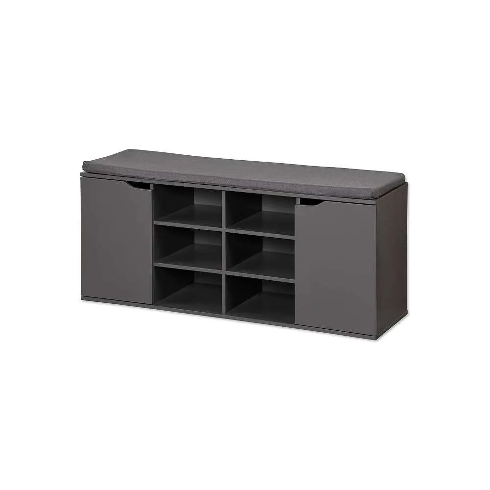 KESPER KSP15919 DRVENI CIPELARNIK SIVI SA JASTUKOM ZA SEDENJE 103X48X30,5CM Slika 1