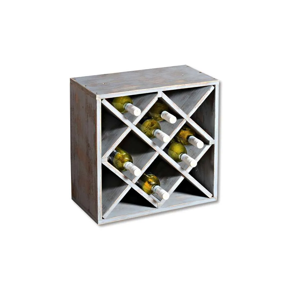 KESPER KSP69246 POLICA ZA VINO SIVO DRVO 20 BOCA 50X50X25CM Slika 1