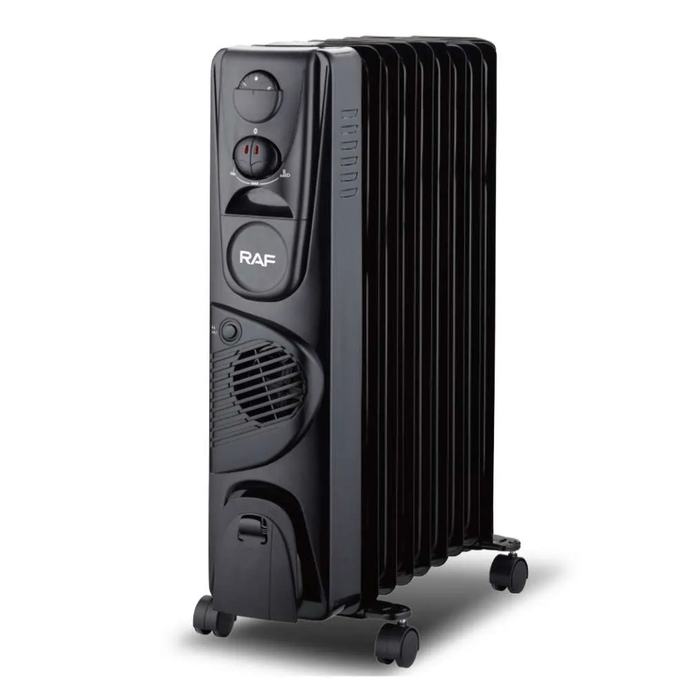 RAF R.0931B ULJNI RADIJATOR SA VENTILATOROM 9 REBARA CRNI 2400W Slika 1