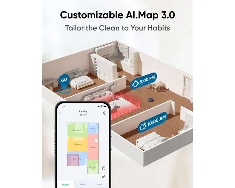 ANKER Eufy Omni X10 Pro MopMaster Robot Usisivač sa bazom crni Slika 9