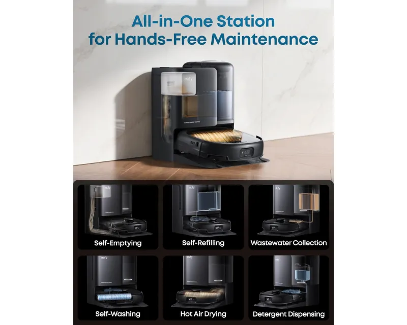 ANKER Eufy Omni E25 HydroJet Robot Usisivač sa bazom crni Slika 3