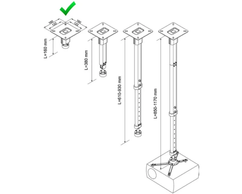 VEGA CM 25-160 univerzalni plafonski nosač za projektor  Slika 4