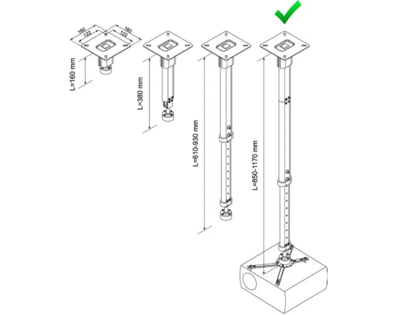 VEGA CM 25-1170 univerzalni plafonski nosač za projektor  Slika 4