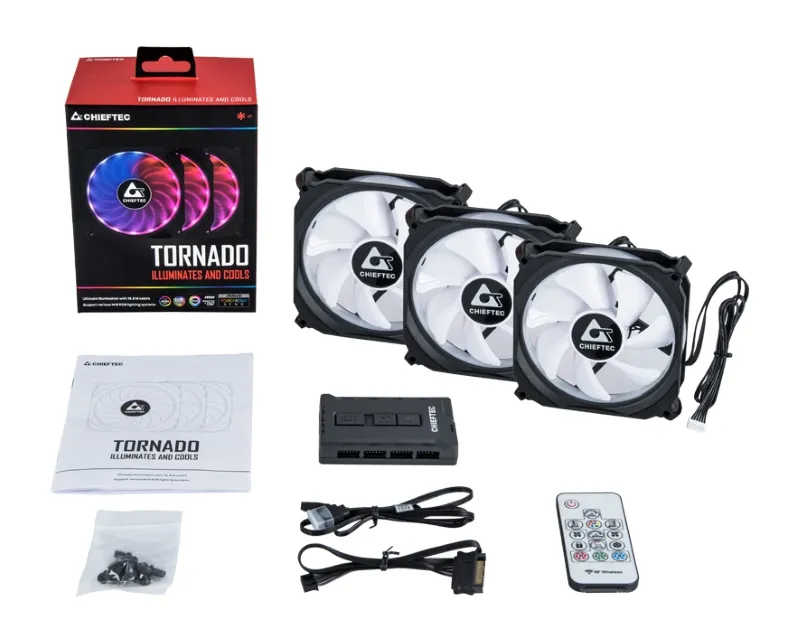 CHIEFTEC Set Ventilatora Tornado RGB CF-3012-RGB 120 x 120 x 25mm (3 komada)  Slika 3