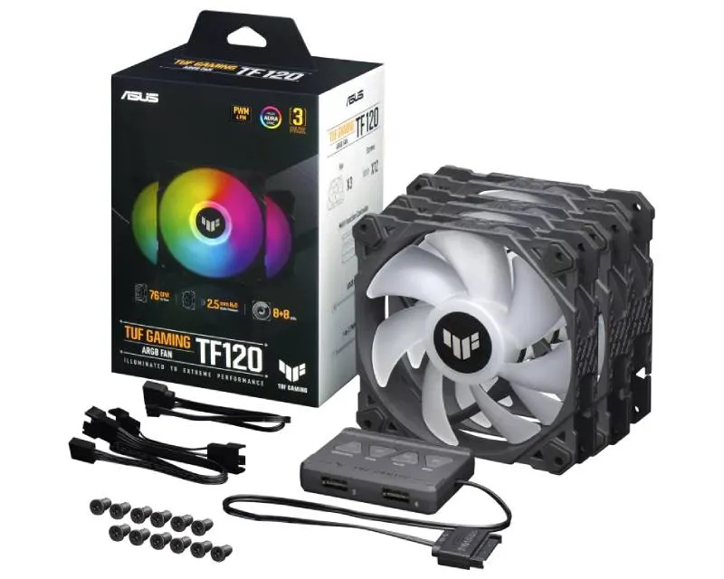 ASUS TUF GAMING TF120 ARGB BLACK EDITION 3IN1 ventilator  Slika 6