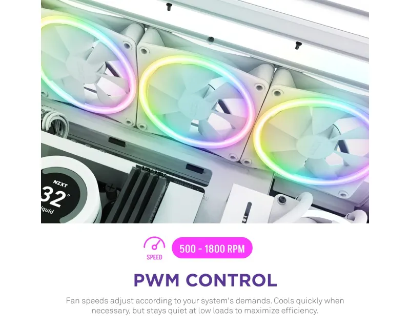 NZXT F140RGB Core 140mm ventilator beli (RF-D14SF-W1)  Slika 5