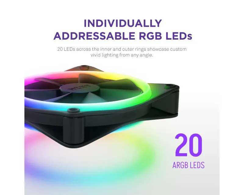 NZXT F140RGB Core 140mm ventilator crni (RF-D14SF-B1)  Slika 2