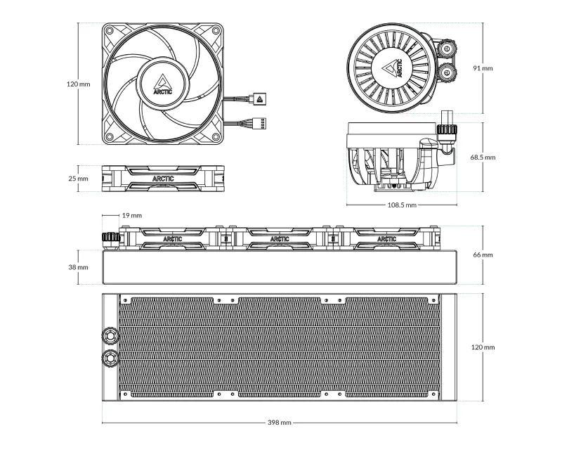 ARCTIC Liquid Freezer III Pro 360 A-RGB White vodeno hlađenje belo (ACFRE00188A)  Slika 5