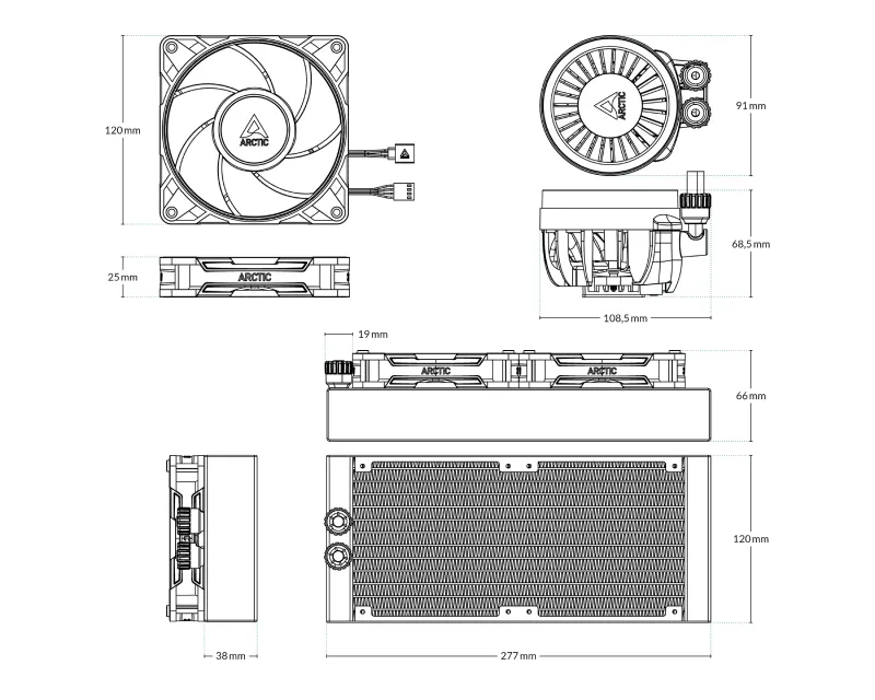 ARCTIC Liquid Freezer III Pro 240 A-RGB Black vodeno hlađenje (ACFRE00182A)  Slika 5