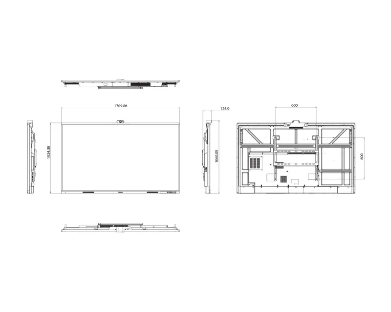 HISENSE 75 inča 75WM6FE 4K UHD LED 400 nita Interactive Display sa kamerom Slika 4