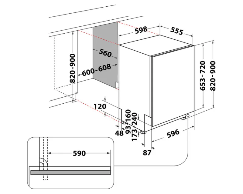 WHIRLPOOL W2I HD526 A ugradna mašina za pranje sudova  Slika 5