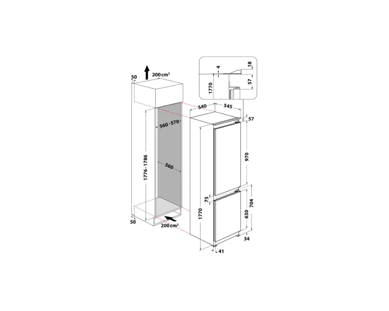 WHIRLPOOL WHC18D051A1 ugradni frižider  Slika 9