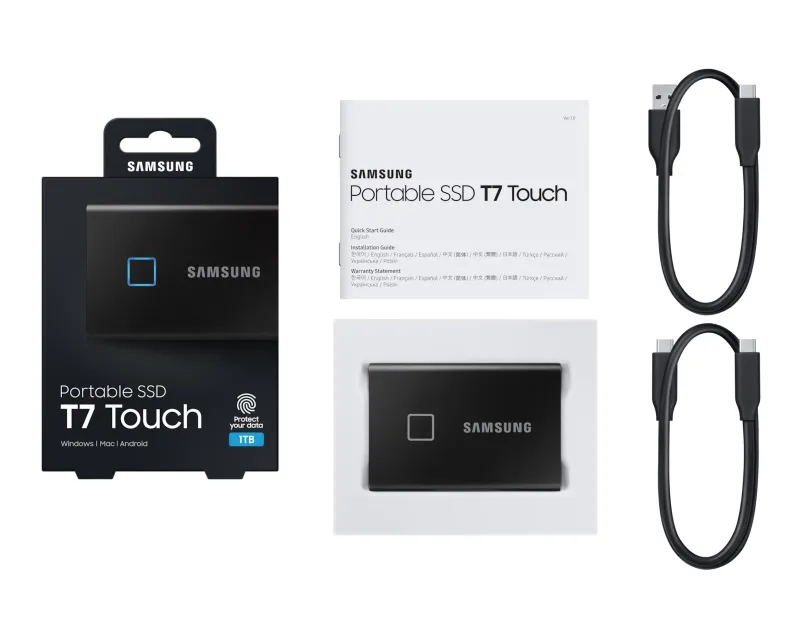 SAMSUNG Portable T7 Touch 1TB crni eksterni SSD MU-PC1T0K  Slika 9