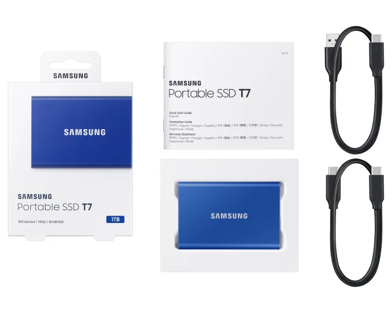 SAMSUNG Portable T7 1TB plavi eksterni SSD MU-PC1T0H  Slika 9