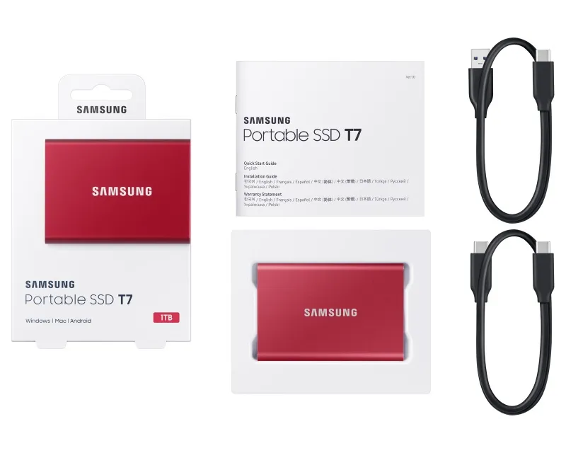 SAMSUNG Portable T7 1TB crveni eksterni SSD MU-PC1T0R  Slika 9