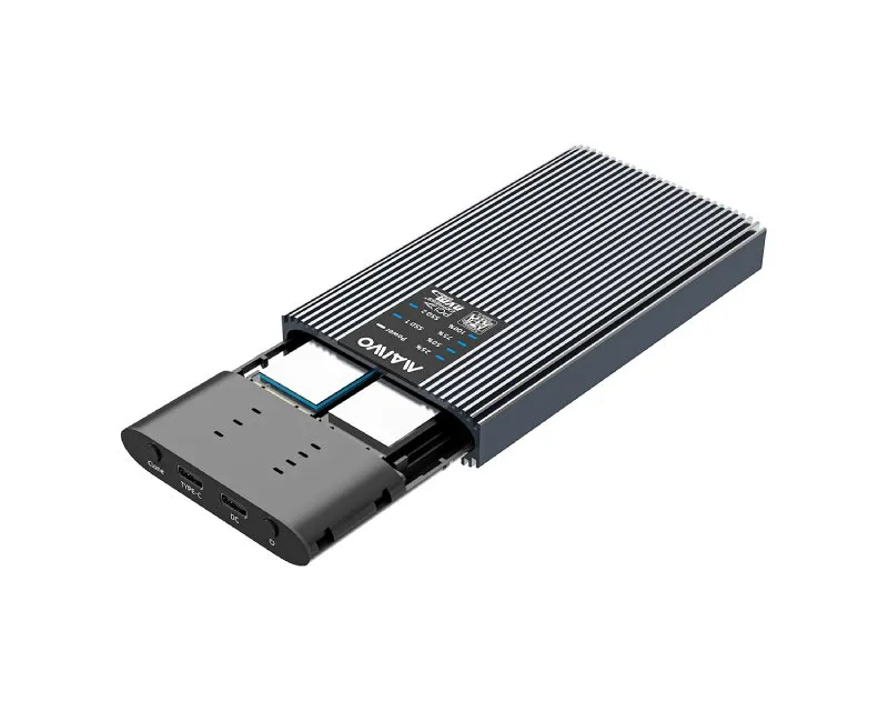 MAIWO Externo dual klon Kućište USB-C na 2 x M.2  NVMe/SATA SSD, K2022CL  Slika 2