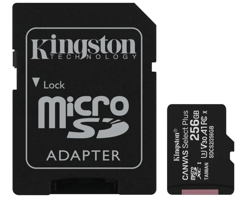 KINGSTON Memorijska kartica A1 MicroSDXC 256GB 100R class 10 SDCS2/256GB + adapter  Slika 1