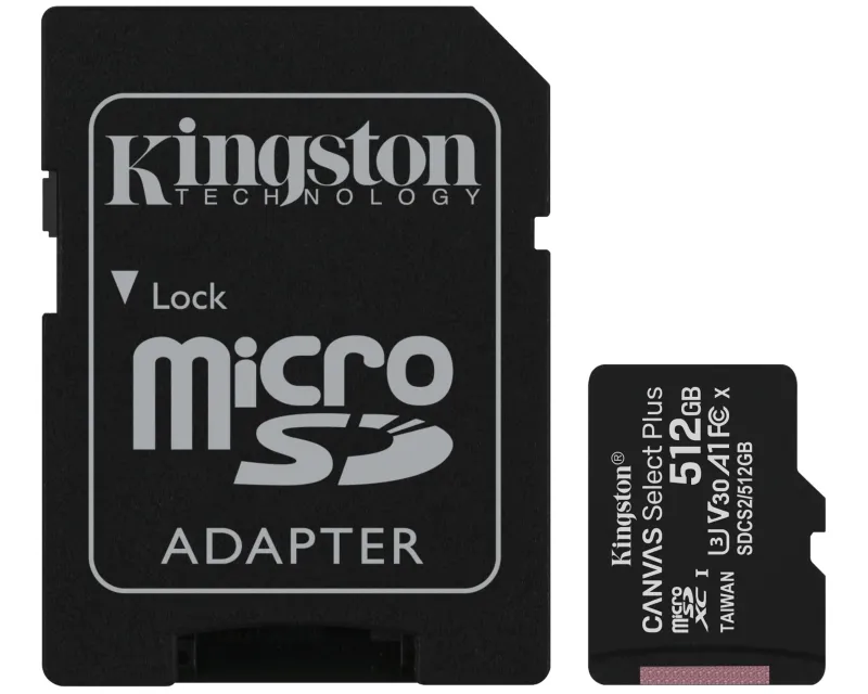 KINGSTON Memorijska kartica A1 MicroSDXC 512GB 100R class 10 SDCS2/512GB + adapter  Slika 1