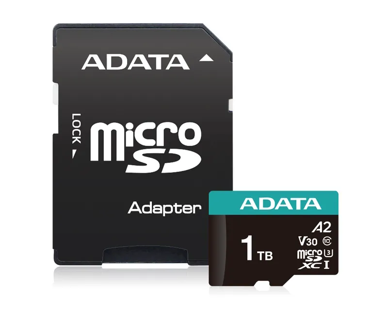 A-DATA Memorijska kartica UHS-I U3 MicroSDXC 1TB V30S + adapter AUSDX1TUI3V30SA2-RA1 Slika 1