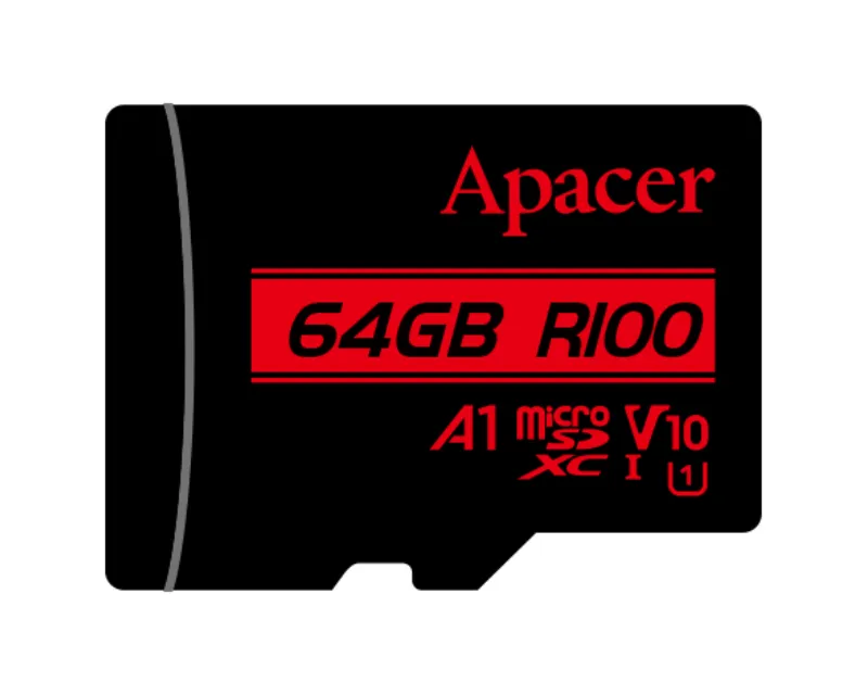 APACER Memorijska kartica microSDXC UHS-I U1 Class10 V10 A1 R100 64GB AP64GMCSX10UB-RA  Slika 1