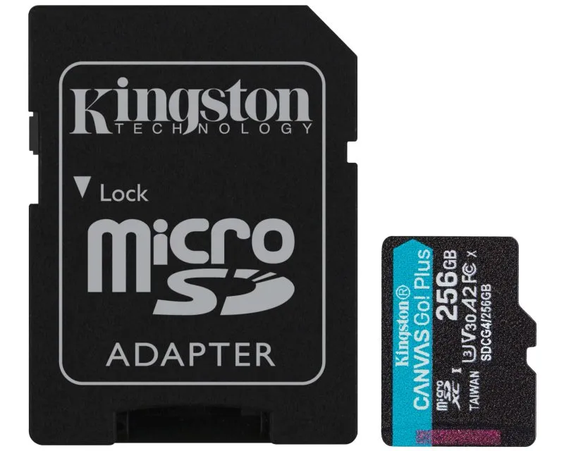 KINGSTON Memorijska kartica U3 V30 microSDXC 256GB Canvas Go Plus 200MB/s A2 + adapter SDCG4/256GB Slika 1