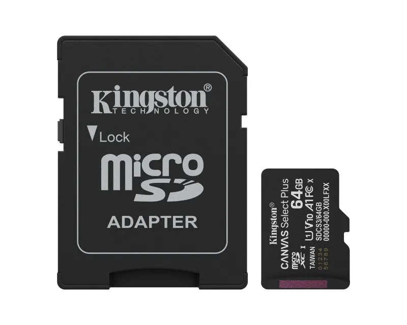 KINGSTON Memorijska kartica U1 V10 SDXC 64GB Canvas Select Plus G3 150R SDCS3/64GB + adapter Slika 1