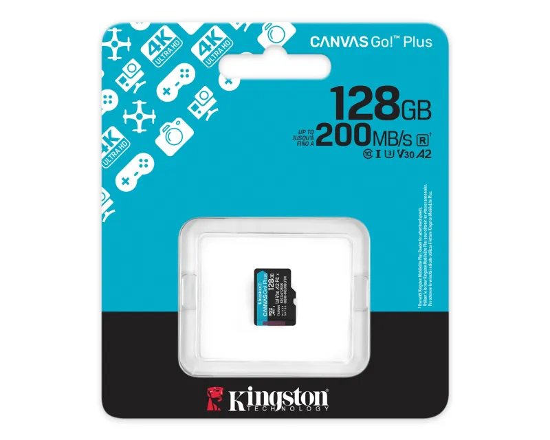 KINGSTON Memorijska kartica U3 V30 microSDXC 128GB Canvas Go Plus 200MB/s A2 SDCG4/128GBSP Slika 3
