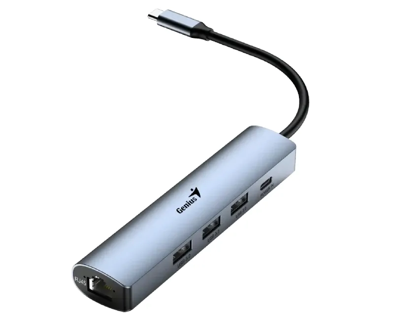 GENIUS UH-545 5-in-1 USB 3.0 Iron Grey Hub srebrni  Slika 2