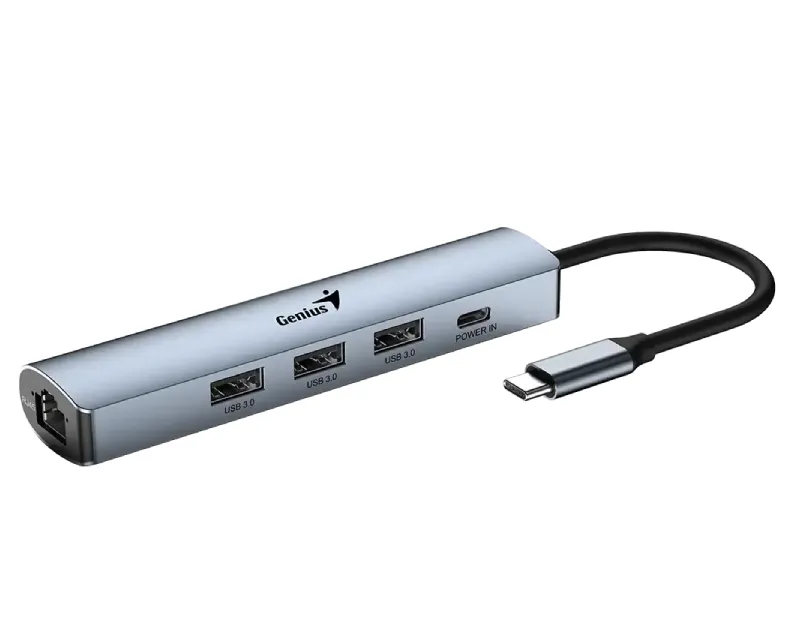 GENIUS UH-545 5-in-1 USB 3.0 Iron Grey Hub srebrni  Slika 3
