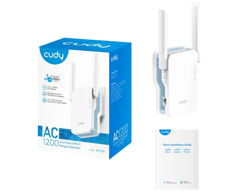 CUDY RE1200 1200Mbps Wi-Fi Range Extender  Slika 4