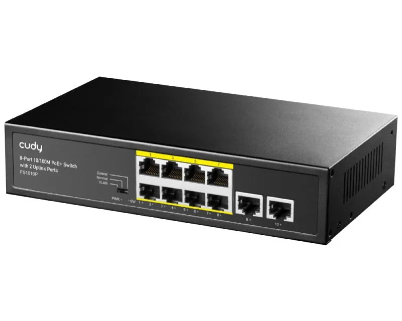 CUDY FS1010P 8-Port 10/100M PoE+ Switch with 2 Uplink Ports  Slika 2