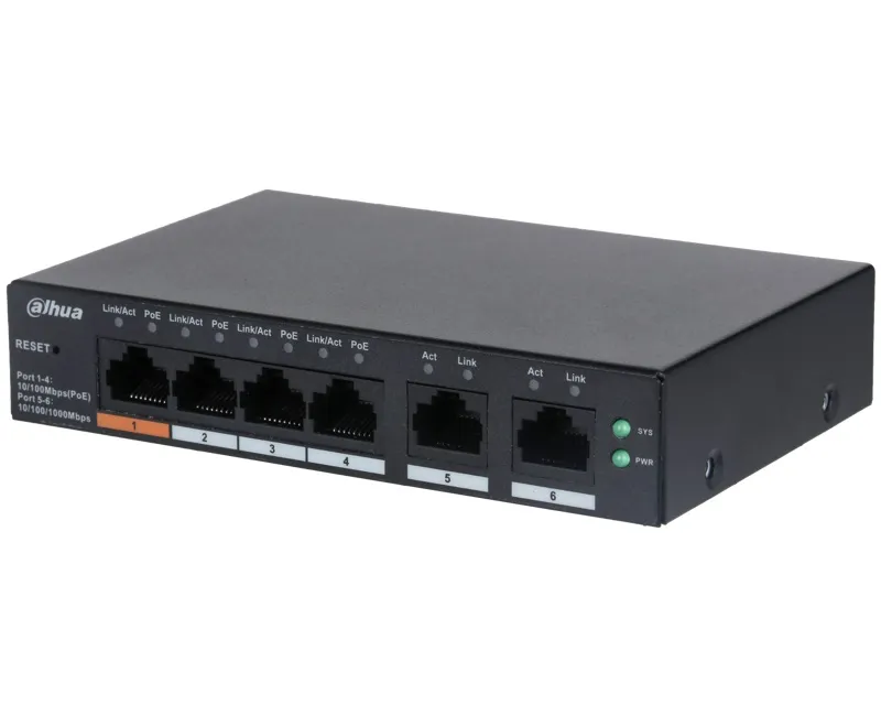 DAHUA CS4006-4ET-60 6-Port Cloud Managed Desktop Switch with 4-Port PoE Slika 1