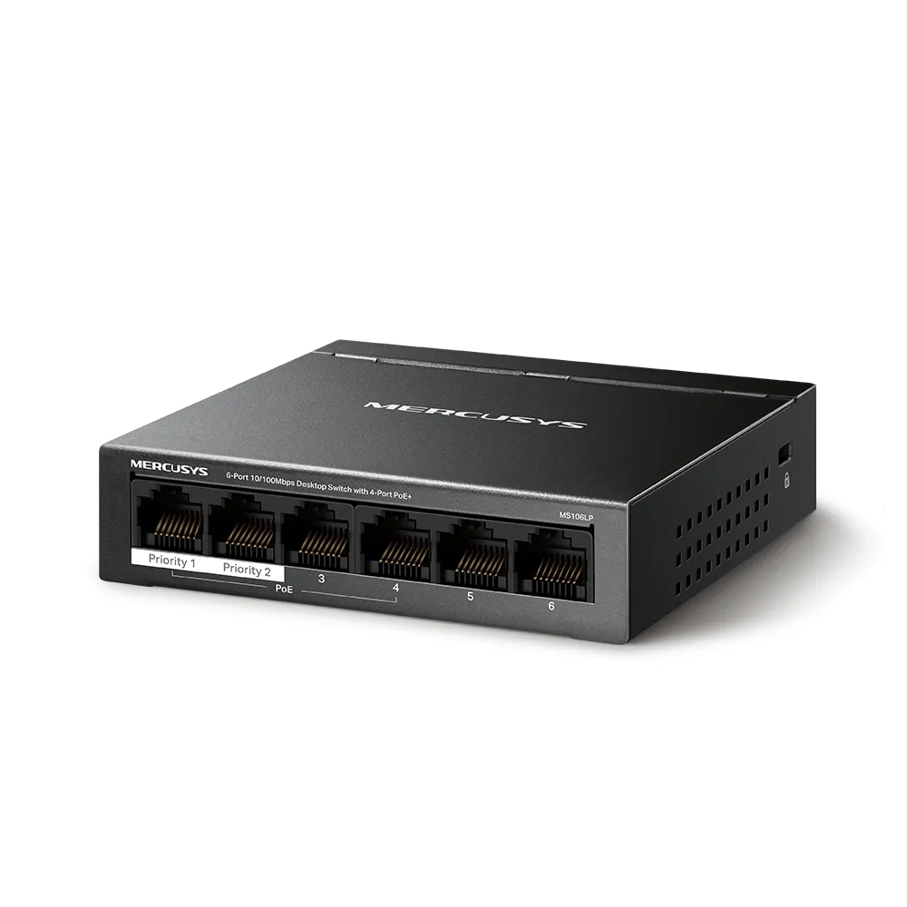 MERCUSYS MS106LP(UN) 6-Port 10/100Mbps Desktop Switch with 4-Port PoE+  Slika 2