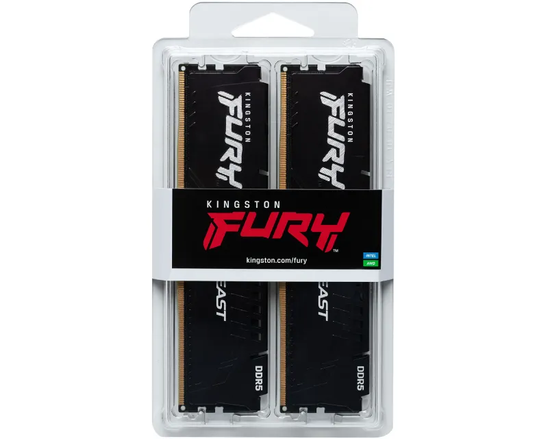 KINGSTON DIMM DDR5 64GB (2x32GB kit) 5600MT/s KF556C40BBK2-64 Fury Beast black XMP  Slika 3