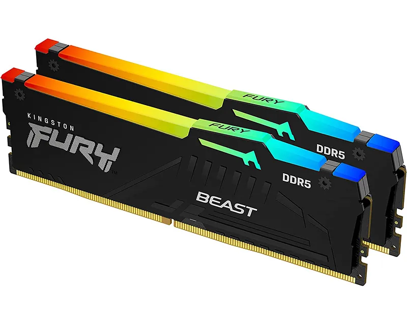 KINGSTON DIMM DDR5 32GB (2x16GB kit) 5600MT/s KF556C36BBEAK2-32 Fury Beast RGB EXPO  Slika 1