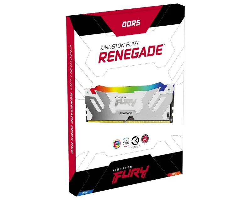 KINGSTON DIMM DDR5 16GB 6800MT/s KF568C36RWA-16 FURY Renegade RGB White XMP  Slika 3