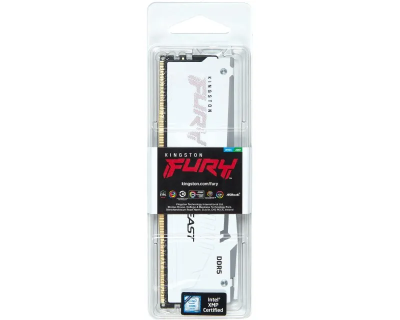 KINGSTON DIMM DDR5 16GB 6000MT/s KF560C40BWA-16 Fury Beast White RGB XMP - Slika 3