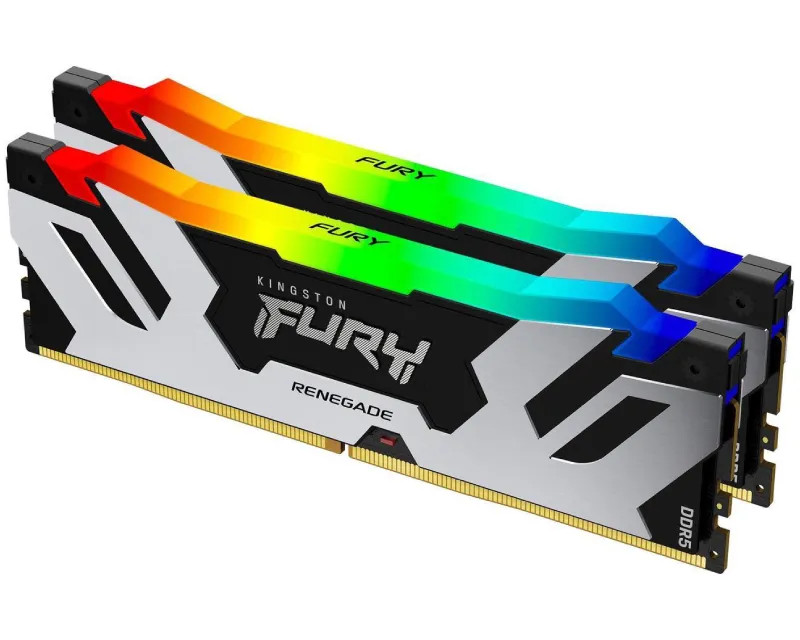 KINGSTON DIMM DDR5 48GB (2x24GB kit) 7200MT/s KF572C38RSAK2-48 FURY Renegade Silver RGB XMP  Slika 1