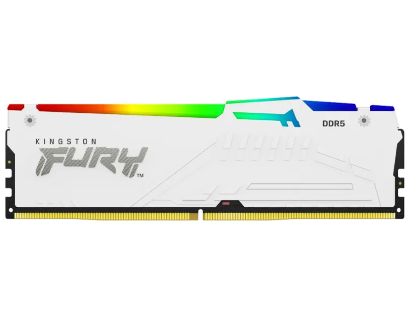 KINGSTON DIMM DDR5 32GB (2x16GB kit) 6000MT/s KF560C30BWEAK2-32 FURY Beast RGB White EXPO  Slika 1