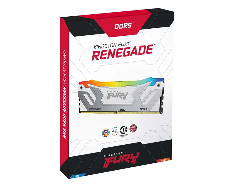 KINGSTON CUDIMM DDR5 24GB 8400MT/s KF584CU40RWA-24 FURY Renegade White RGB XMP  Slika 3