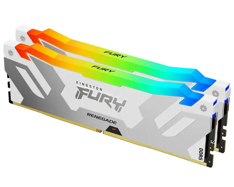 KINGSTON DIMM DDR5 64GB (2x32GB kit) 6400MT/s KF564C32RWAK2-64 FURY Renegade RGB Silver/White XMP Slika 1