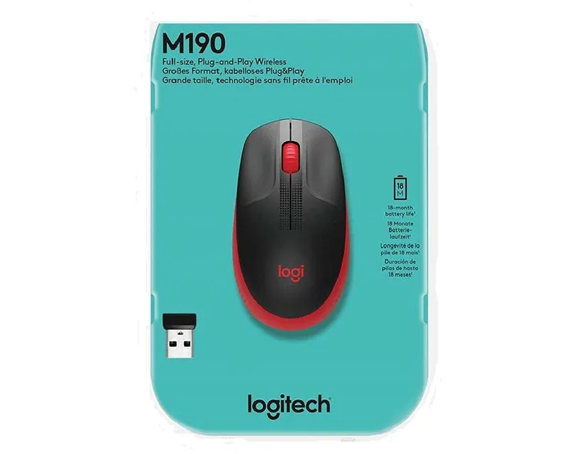 LOGITECH M190 Full-Size Wireless crveni miš Slika 5