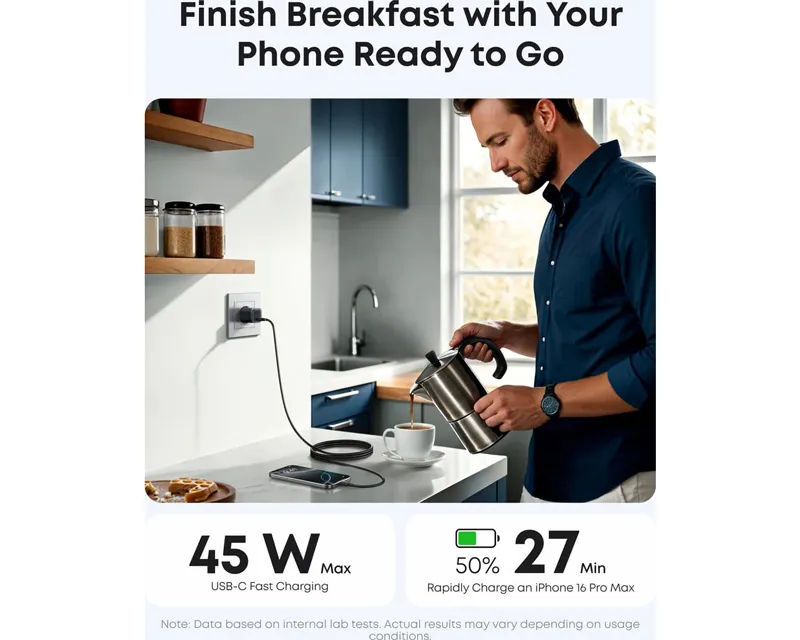 ANKER Nano 45W putni zidni punjač, USB-C port  Slika 4