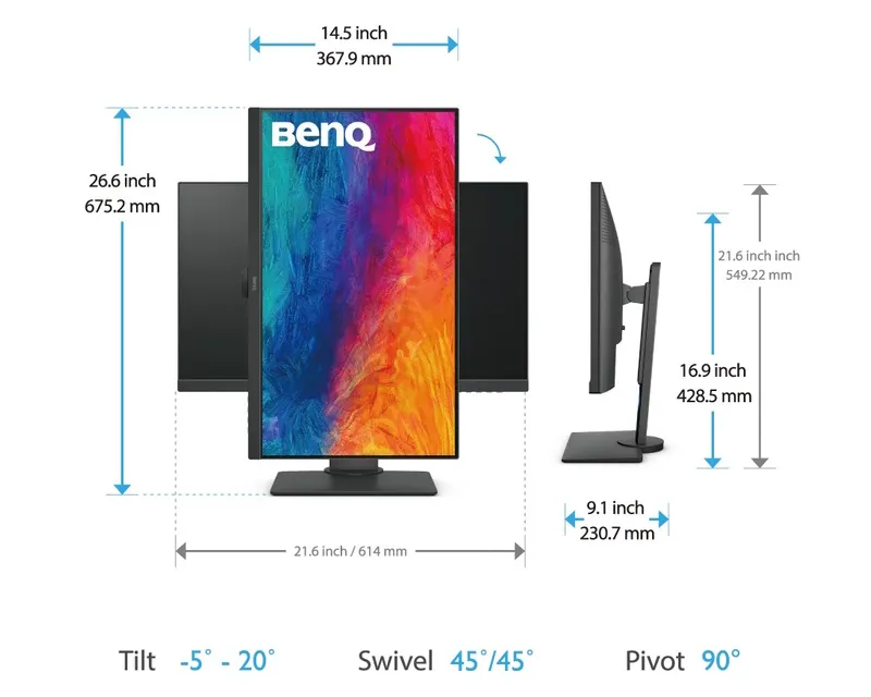 BENQ 27 inča PD2705Q QHD IPS LED Dizajnerski monitor  Slika 8