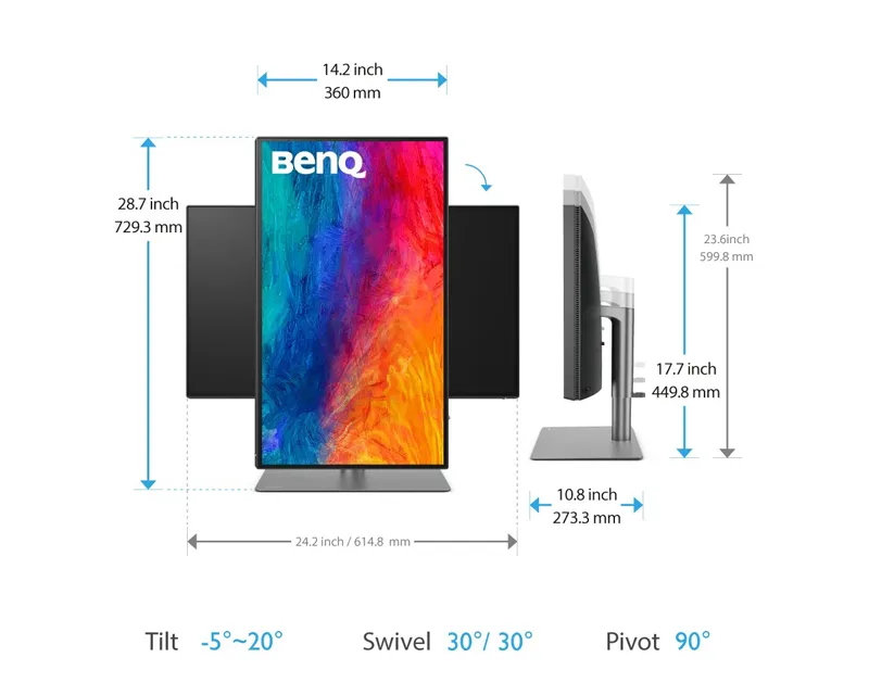 BENQ 27 inča PD2725U 4K 3840x2160 IPS Thunderbolt 3 65W dizajnerski monitor  Slika 9