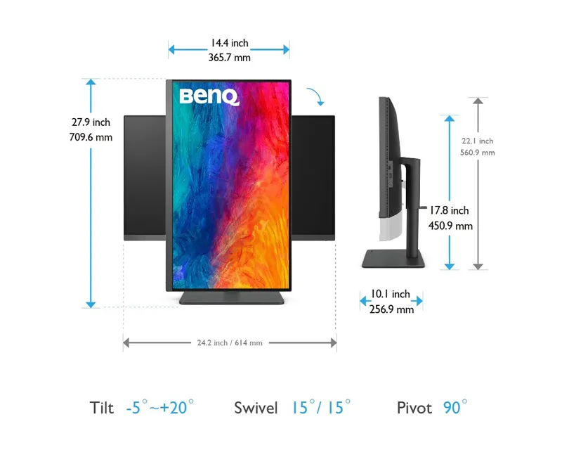 BENQ 27 inča PD2705U 4K 3840x2160 IPS USB-C 65W dizajnerski monitor  Slika 9