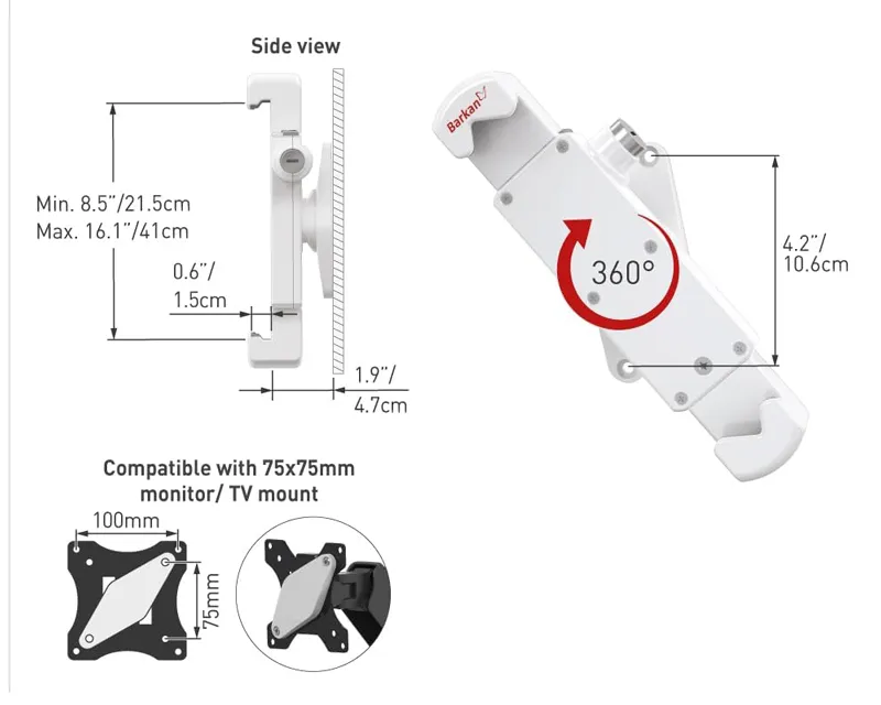 BARKAN T70VL zidni nosač za tablet od 7 do 14 inča  Slika 3