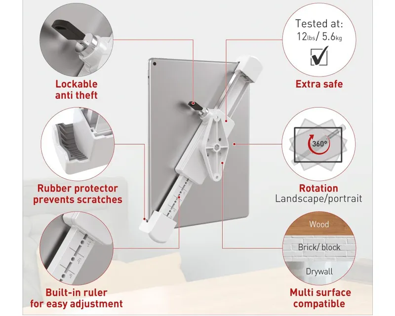 BARKAN T70VL zidni nosač za tablet od 7 do 14 inča  Slika 4